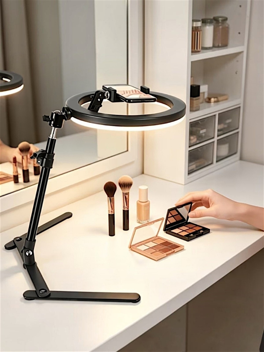 Overhead Photography Table Light Stable Base 360 Rotating With Phone Holder